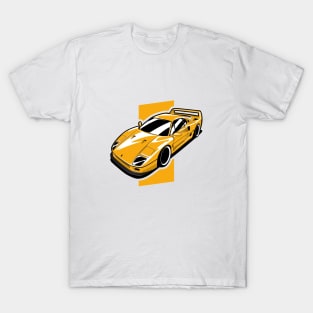 Yellow F40 Italian Supercar T-Shirt